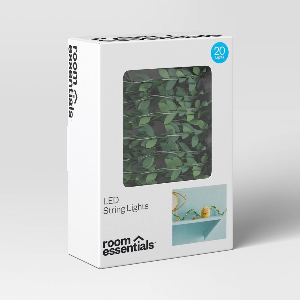 slide 5 of 6, LED Mini Leaf String Light Warm White - Room Essentials, 1 ct