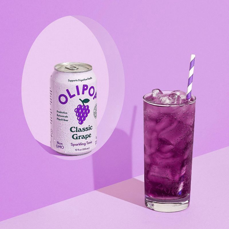 slide 5 of 10, OLIPOP Classic Grape Prebiotic Soda - 12 fl oz Can, 12 fl oz