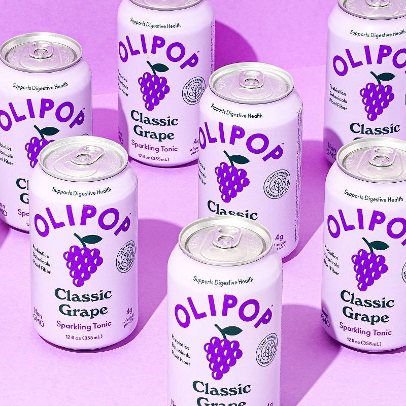 slide 6 of 10, OLIPOP Classic Grape Prebiotic Soda - 12 fl oz Can, 12 fl oz