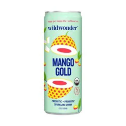 wildwonder Mango Gold Organic Prebiotic + Probiotic Sparkling Drink - 12 fl oz Can