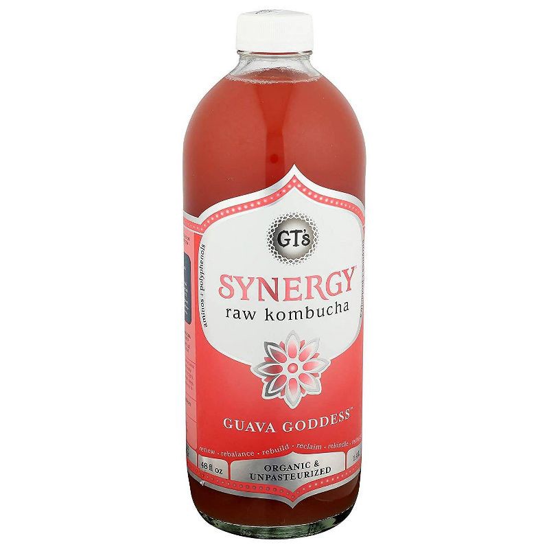 slide 5 of 6, GT's Synergy Guava Goddess Organic Raw Kombucha - 48 fl oz, 48 fl oz