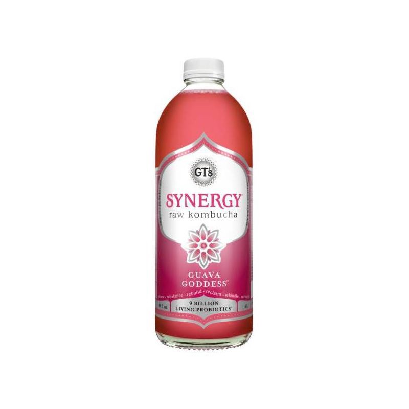 slide 1 of 6, GT's Synergy Guava Goddess Organic Raw Kombucha - 48 fl oz, 48 fl oz