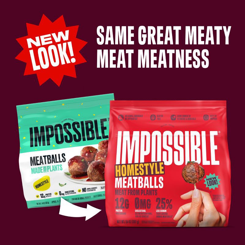 slide 2 of 6, Impossible Plant Based Meatballs - Frozen - 14oz, 14 oz
