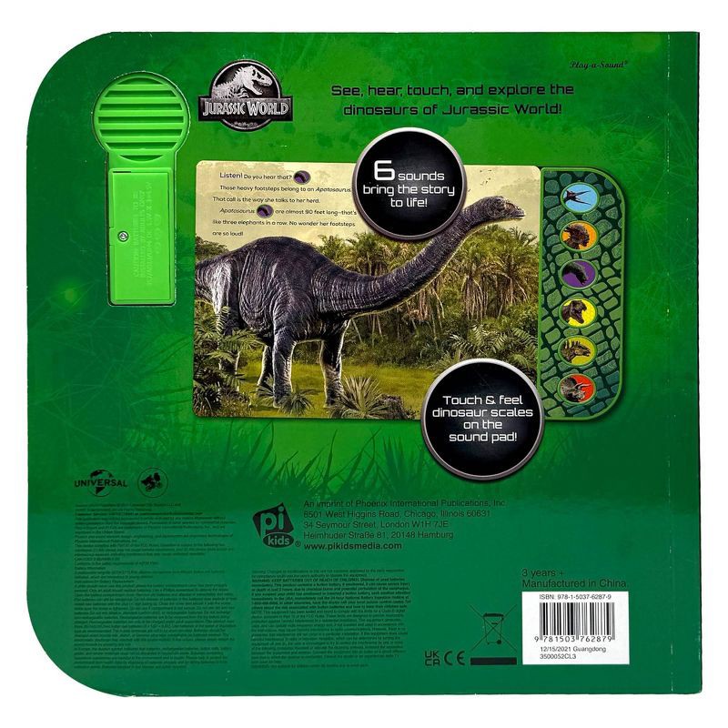 slide 2 of 5, Jurassic World Look, Listen and Roar! - Textured Sound Board Book - Touch & Feel Textured Sound Pad for Tactile Play, 1 ct