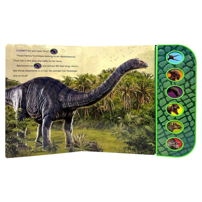 slide 5 of 5, Jurassic World Look, Listen and Roar! - Textured Sound Board Book - Touch & Feel Textured Sound Pad for Tactile Play, 1 ct