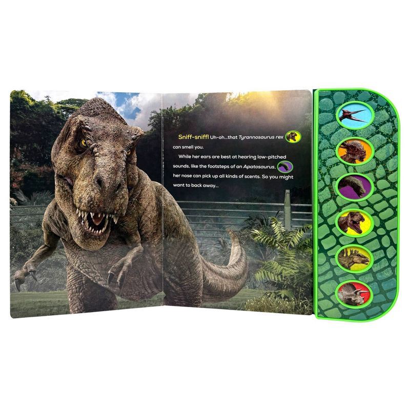 slide 3 of 5, Jurassic World Look, Listen and Roar! - Textured Sound Board Book - Touch & Feel Textured Sound Pad for Tactile Play, 1 ct