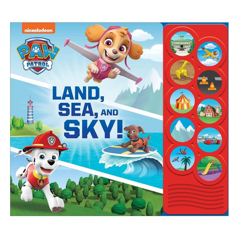 slide 1 of 4, PAW Patrol Land, Sea and Sky! - 10 Button Sound Book - Listen and Learn Board Book, 1 ct