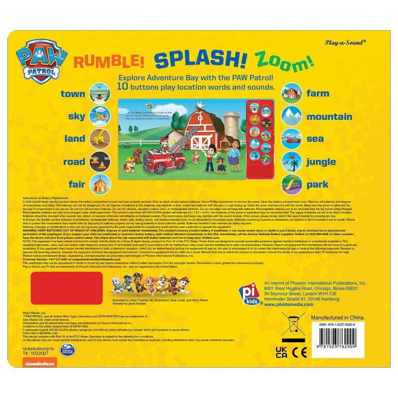 slide 4 of 4, PAW Patrol Land, Sea and Sky! - 10 Button Sound Book - Listen and Learn Board Book, 1 ct