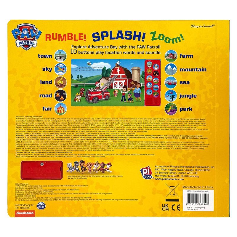 slide 5 of 5, PAW Patrol Land, Sea and Sky! - 10 Button Sound Book - Listen and Learn Board Book, 1 ct