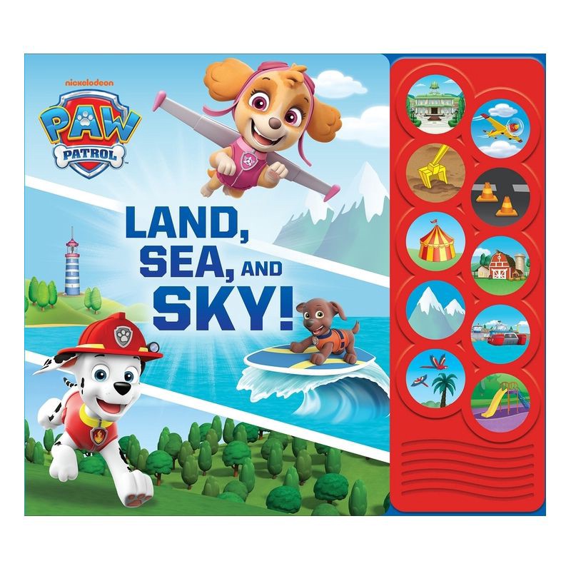slide 1 of 5, PAW Patrol Land, Sea and Sky! - 10 Button Sound Book - Listen and Learn Board Book, 1 ct