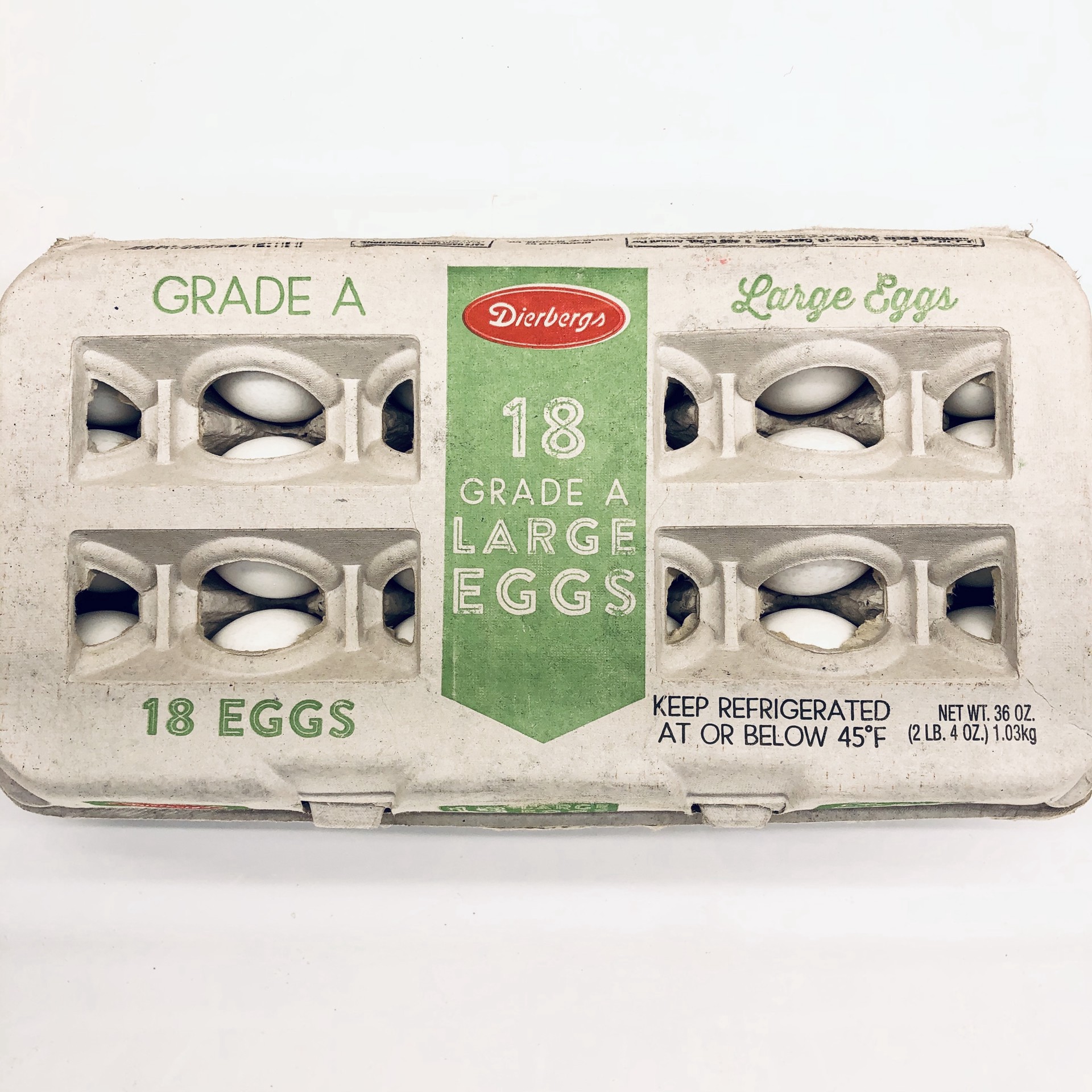 slide 1 of 1, Dierbergs Large Grade A Eggs, 18 ct