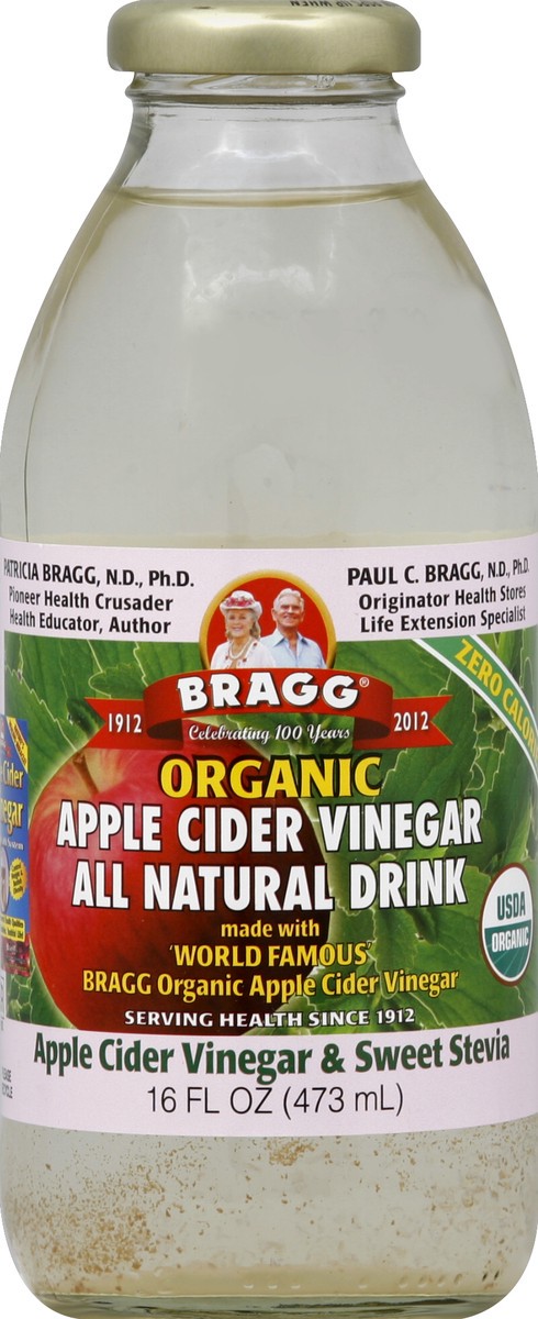 slide 4 of 4, Bragg Organic Apple Cider Vinegar & Sweet Stevia All Natural Drink, 16 fl oz