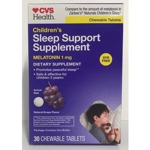 slide 1 of 1, CVS Health Children's Sleep Support Supplement Melatonin 1mg Chewable Grape, 30ct, 30 ct