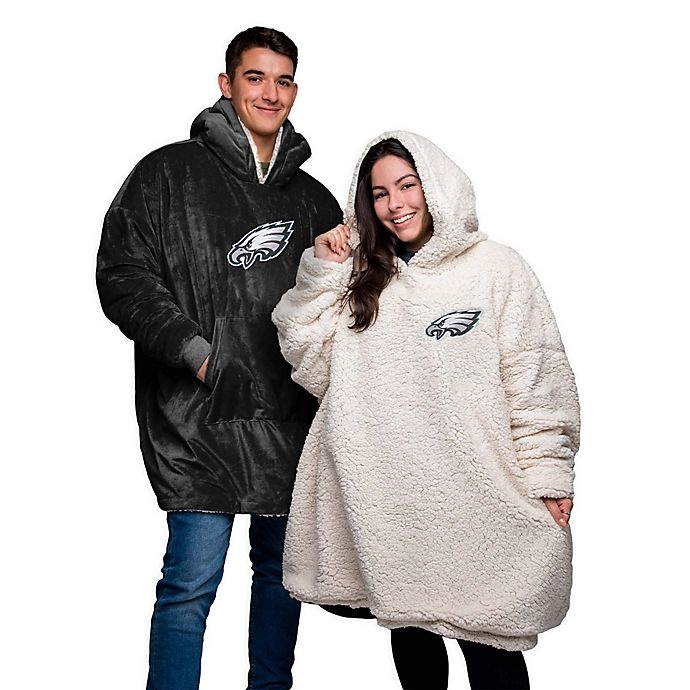 slide 1 of 1, NFL Philadelphia Eagles Adult 1-Size Reversible Pullover Sherpa Hoodie, 1 ct