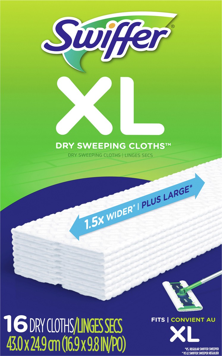 slide 2 of 3, Swiffer Sweeper XL Dry Sweeping Cloths, 16 count, 16 ct