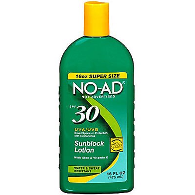 slide 1 of 2, NO-AD Sunscreen Lotion SPF 30, 16 fl oz