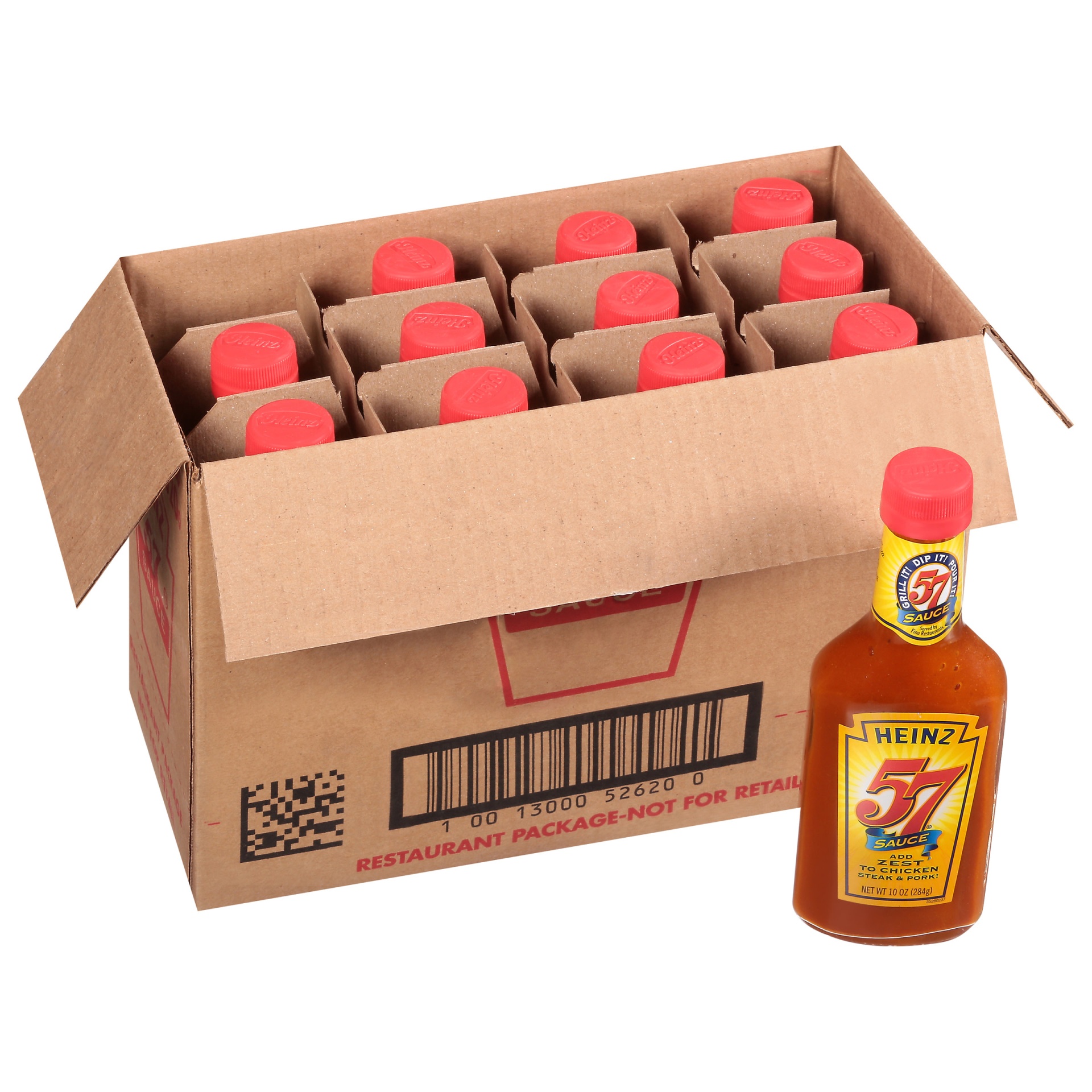 slide 1 of 6, Heinz 57 Sauce Bottles (Pack of 12, 120 fl oz