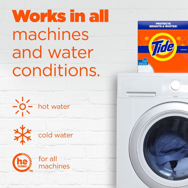slide 5 of 7, Tide Turbo High Efficiency Powder Laundry Detergent Original - 133 Loads, 1 ct