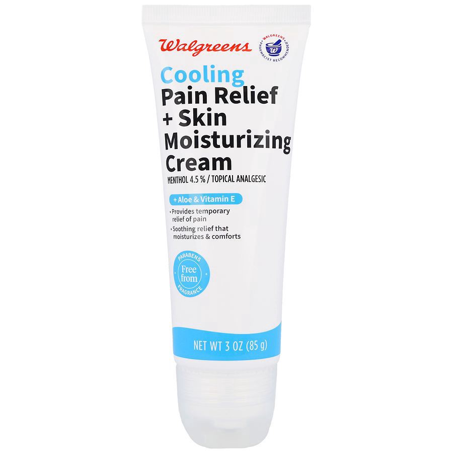 slide 4 of 5, Walgreens Cooling Pain Relief + Skin Moisturizing Cream, 3 oz