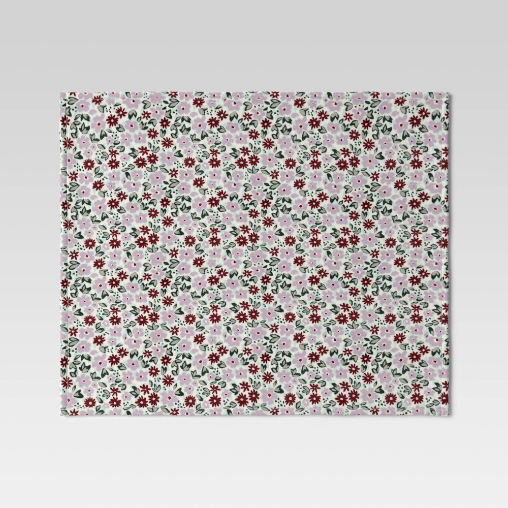 slide 3 of 4, Ditsy Floral Printed Plush Throw Blanket - Room Essentials, 1 ct