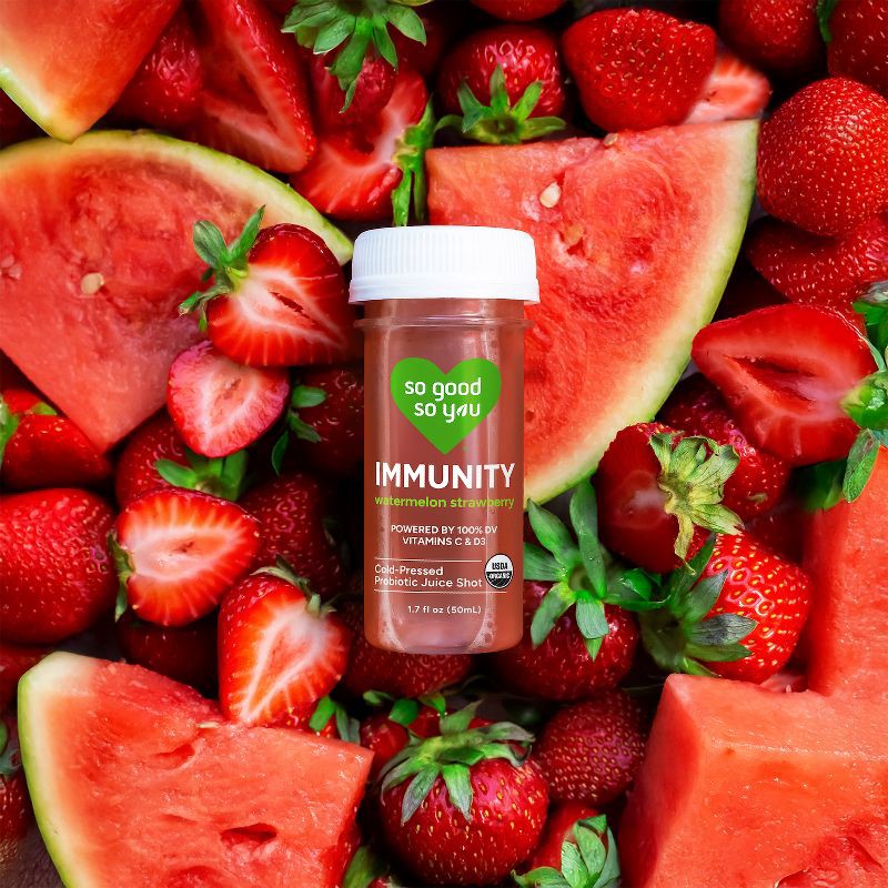 slide 6 of 6, So Good So You Immunity Watermelon Strawberry Organic Probiotic Shot - 1.7 fl oz, 1.7 fl oz