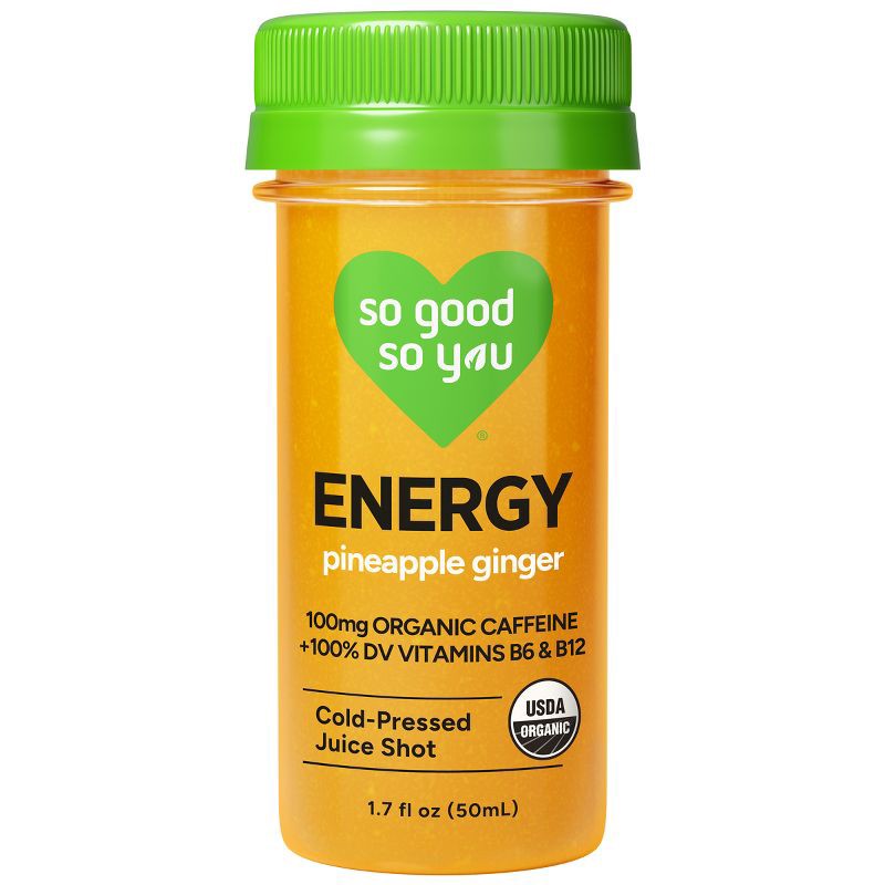 slide 1 of 6, So Good So You Energy Pineapple Ginger Organic Probiotic Shot - 1.7 fl oz, 1.7 fl oz