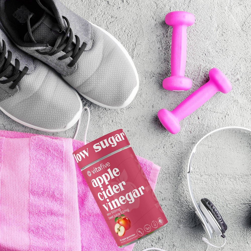 slide 7 of 7, vitafive Low Sugar Apple Cider Vinegar Vegan Gummies - 50ct, 50 ct