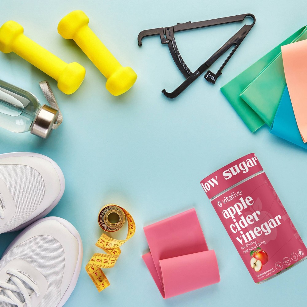 slide 4 of 7, vitafive Low Sugar Apple Cider Vinegar Vegan Gummies - 50ct, 50 ct