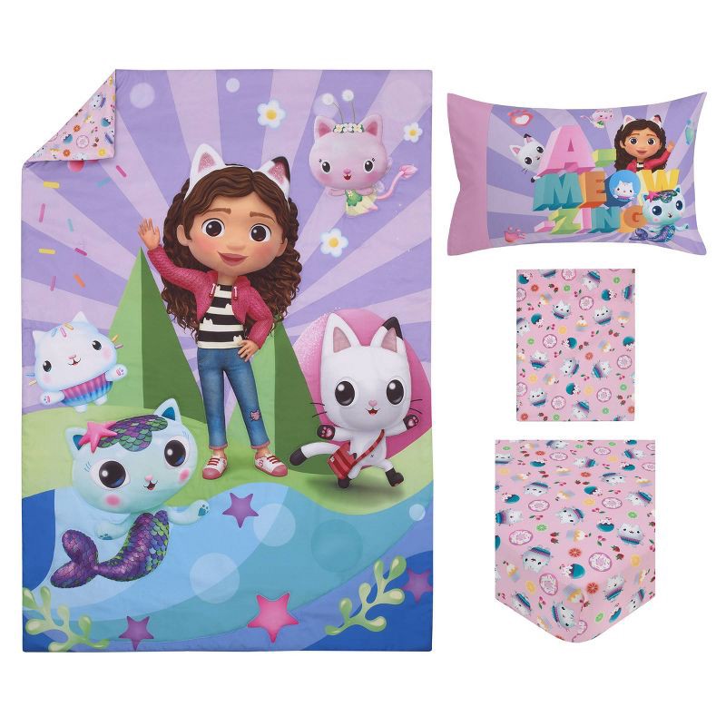 slide 8 of 8, 4pc Gabby's Dollhouse 'A-Meow-Zing' Toddler Bed Set, 4 ct