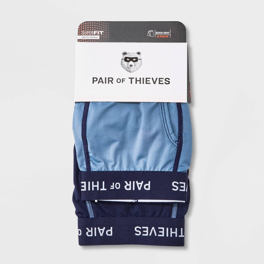 Pair of Thieves Men's 2pk Super Fit Boxer Briefs - Blue M 2 ct