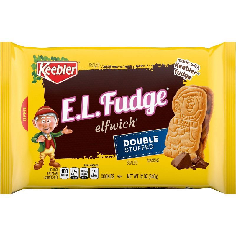 slide 1 of 6, Keebler E.L. Fudge Double Stuffed Cookies - 12oz, 12 oz