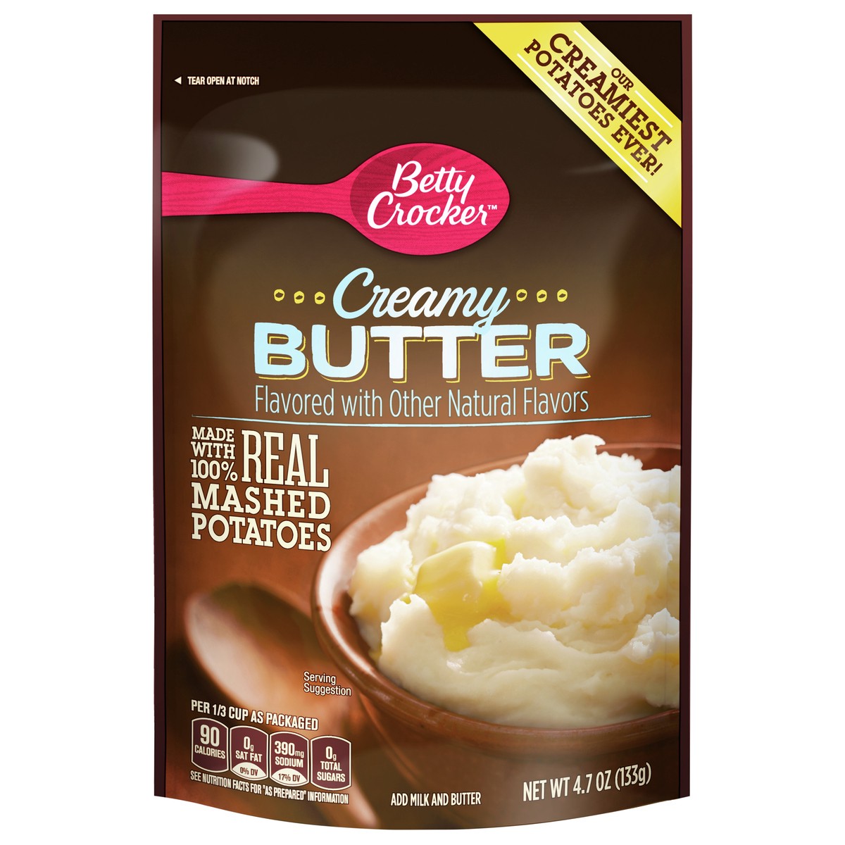 slide 1 of 9, Betty Crocker Homestyle Creamy Butter Mashed Potatoes, 4.7 oz., 4.7 oz