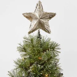 11" Tinsel Star Christmas Tree Topper Champagne - Wondershop™