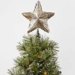 11" Tinsel Star Christmas Tree Topper Champagne - Wondershop™