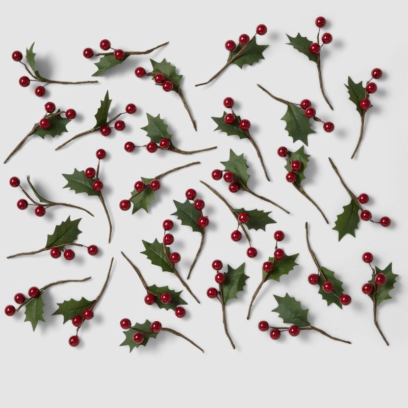 30ct Red Berries Christmas Sprigs - Wondershop 30 ct