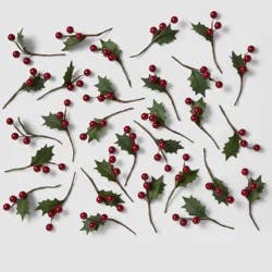 30ct Red Berries Christmas Sprigs - Wondershop™: Holly Gift Tie-Ons, Multicolor Decoration