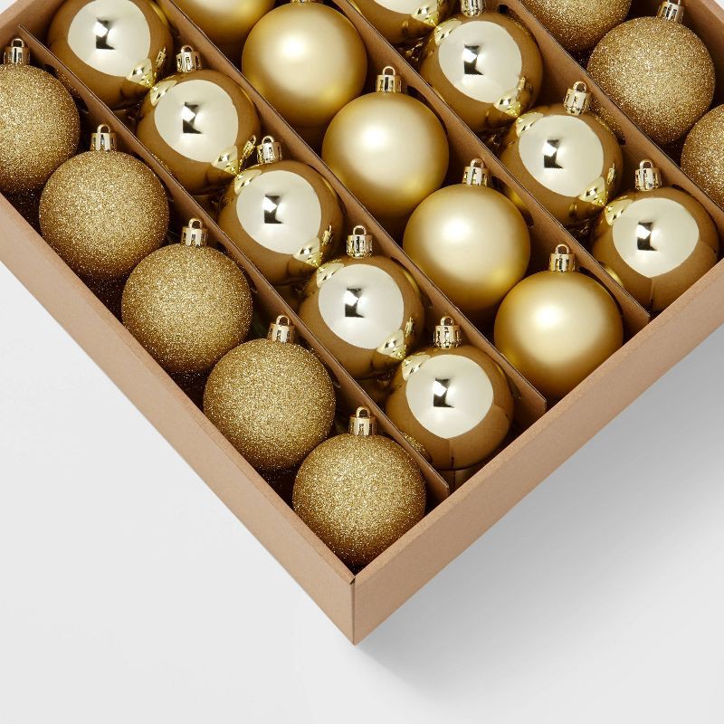 slide 3 of 3, 50ct Shatter-Resistant Round Christmas Tree Ornament Set Champagne - Wondershop™: : Luxury Glam Indoor Decor: Luxury Glam Indoor Decor, 50 ct