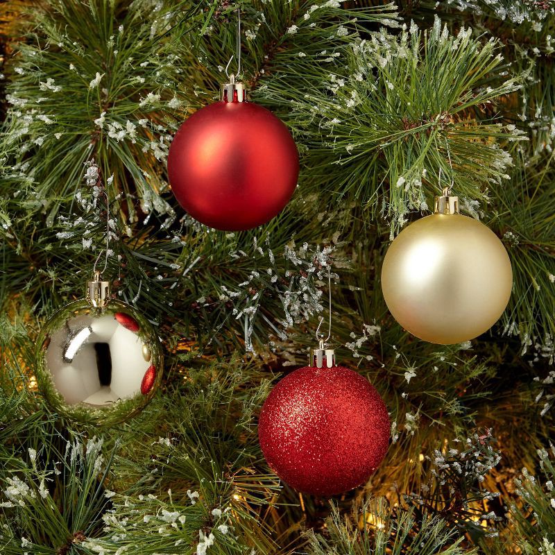 slide 2 of 3, 50ct Shatter-Resistant Round Christmas Tree Ornament Set Red/Gold - Wondershop™: Durable, Indoor Decor: Durable, Indoor Decor, 50 ct
