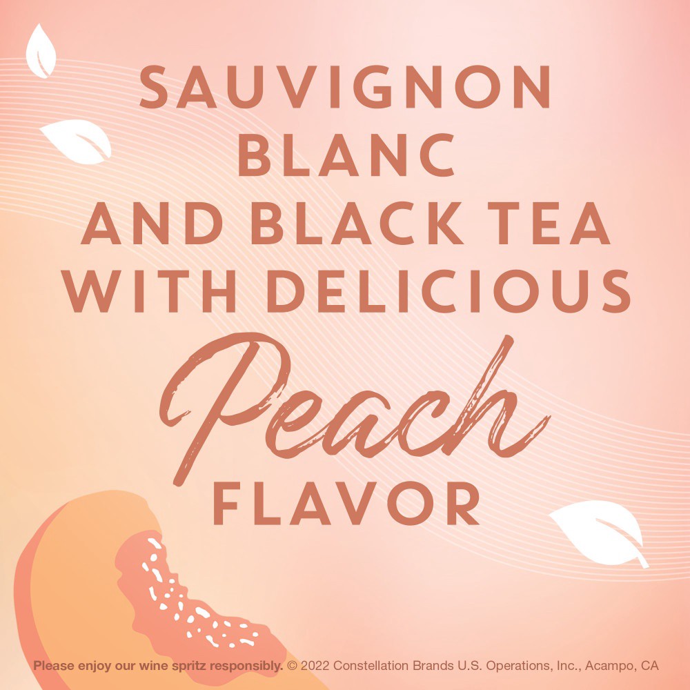 slide 7 of 7, Kim Crawford Iced Tea Wine Spritz Peach Flavor, Sauvignon Blanc Sparkling Wine, 4 pk 355 mL Cans, 48 fl oz