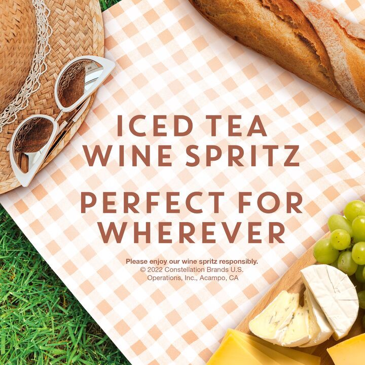 slide 2 of 7, Kim Crawford Iced Tea Wine Spritz Peach Flavor, Sauvignon Blanc Sparkling Wine, 4 pk 355 mL Cans, 48 fl oz