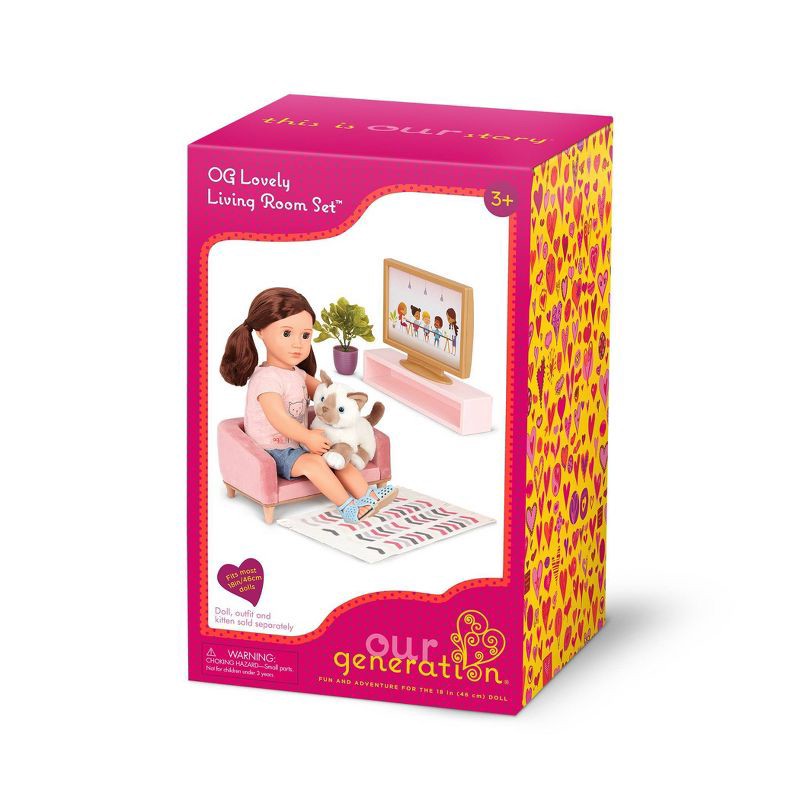 slide 6 of 6, Our Generation Lovely Living Room Furniture Accessory Set for 18" Dolls, 1 ct