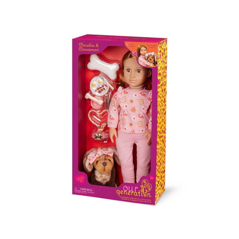 slide 7 of 7, Our Generation Claudia & Cinnamon 18" Matching Doll & Pet Set, 1 ct