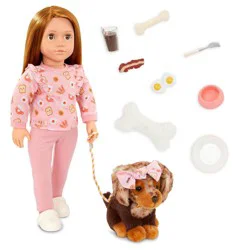Our Generation Claudia & Cinnamon 18" Matching Doll & Pet Set