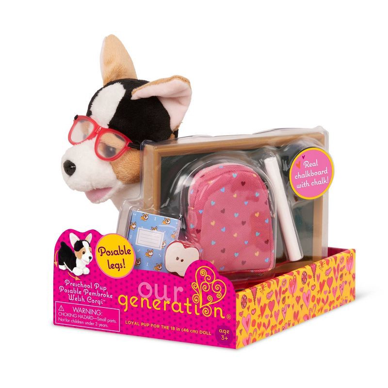 Our Generation Preschool Pup Posable 6 Corgi Pet Accessory Set