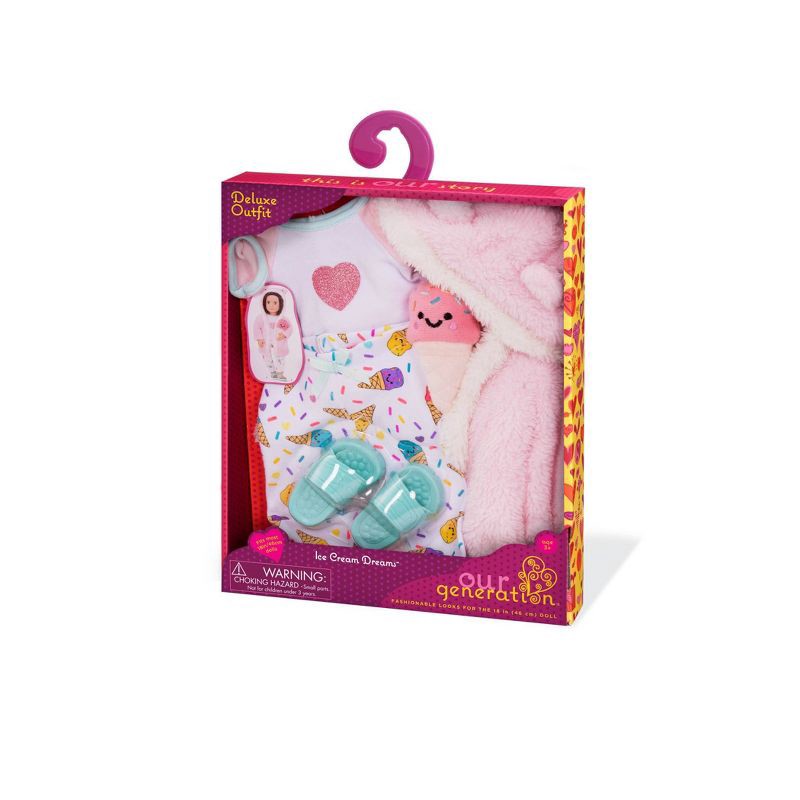 slide 4 of 4, Our Generation Ice Cream Dreams Pajama & Robe Outfit for 18" Dolls, 1 ct