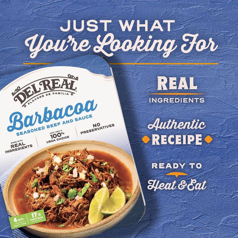 slide 5 of 8, Del Real Foods Barbacoa - 12oz, 12 oz