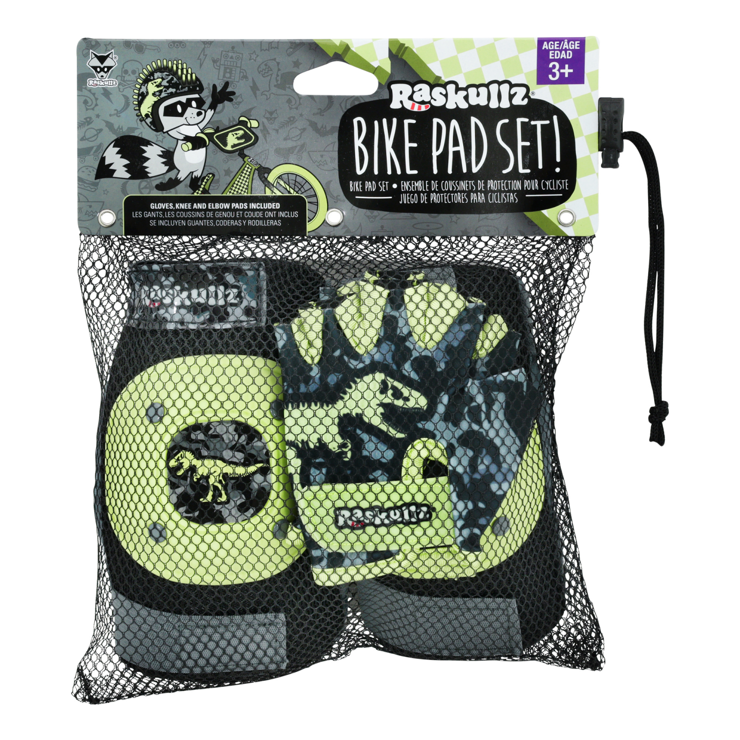 slide 2 of 2, Raskullz Skelosaurus Ages 3+ Bike Pad Set 1 Set, 1 ct