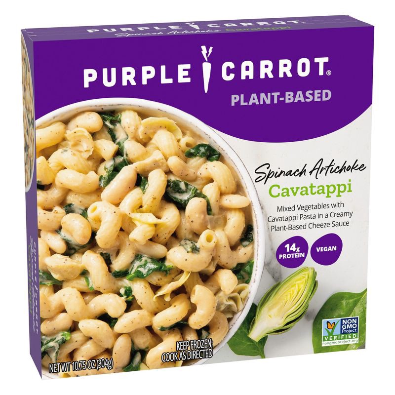slide 2 of 6, Purple Carrot Vegan Frozen Plant-Based Spinach Artichoke Cavatappi Bowl - 10.75oz, 10.75 oz