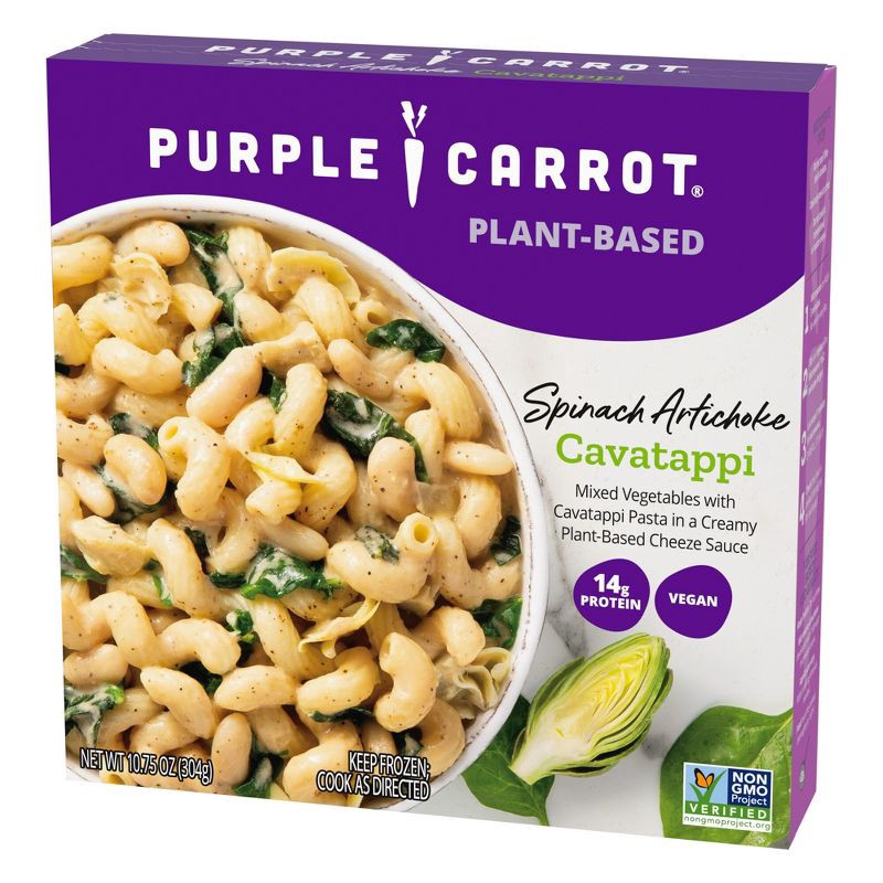 slide 3 of 6, Purple Carrot Vegan Frozen Plant-Based Spinach Artichoke Cavatappi Bowl - 10.75oz, 10.75 oz