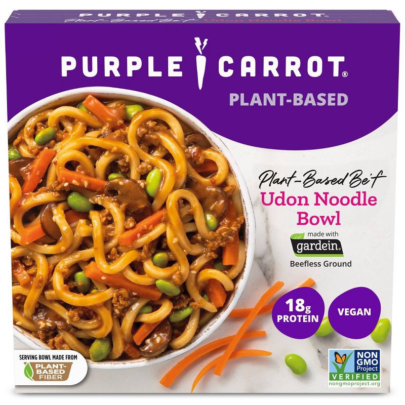 slide 1 of 5, Purple Carrot Vegan Frozen Plant-Based Be'f Udon Noodle Bowl - 10.75oz, 10.75 oz